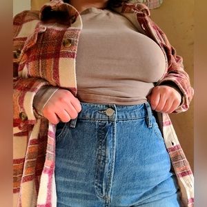 AE oversized plaid fleece and love shacket